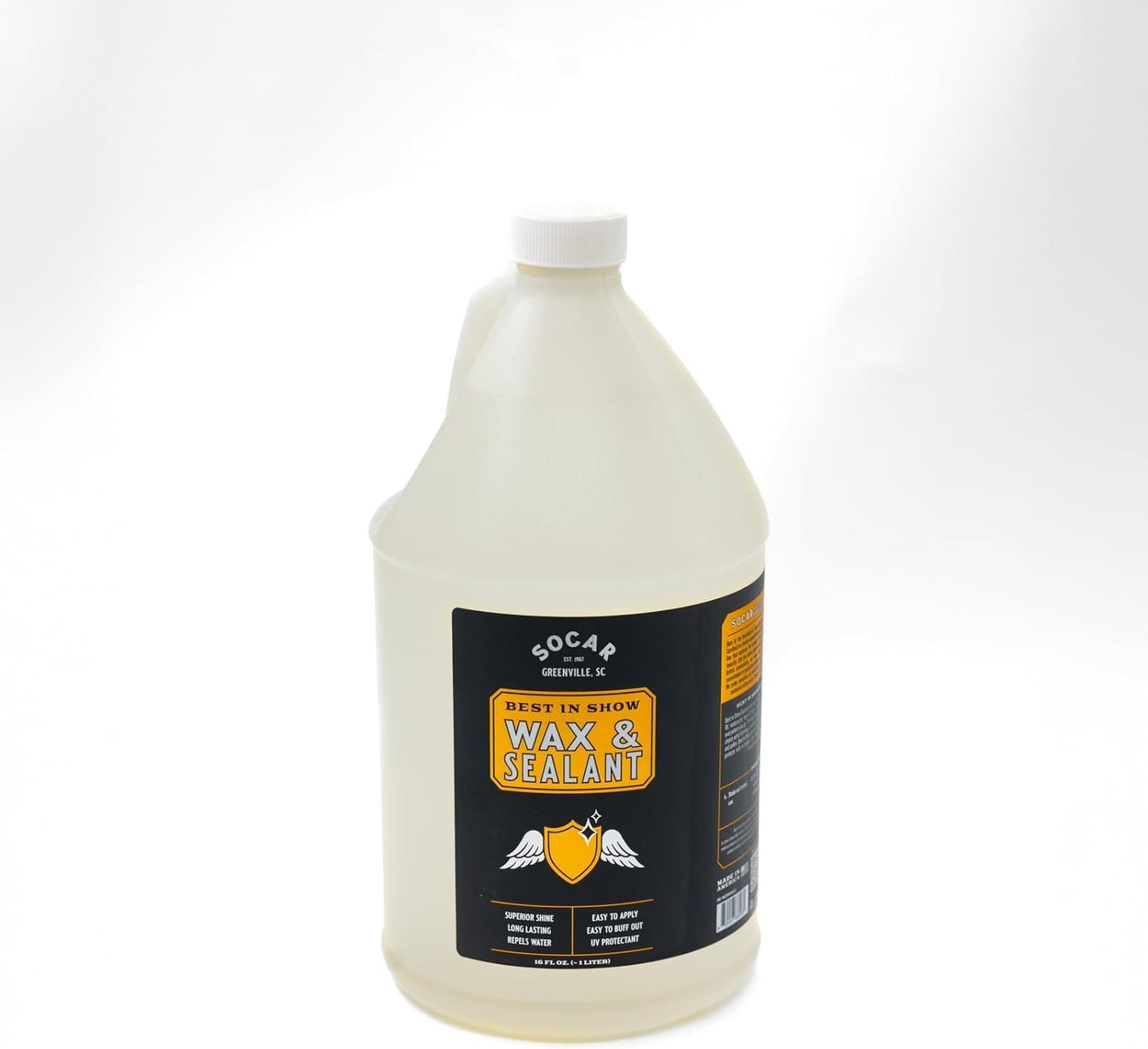 Socar Best-in-Show Car Wax and Sealant, UV Protectant. Hybrid Ceramic, Professionnal Grade for Cars, SUV, Trucks, RV, Motorcycles, Boats (1 Gallon (128 fl. oz.))