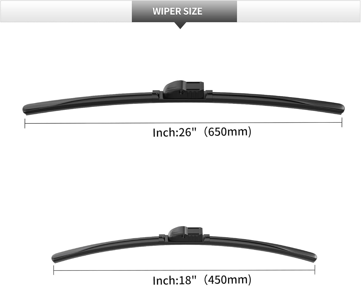 Front Windshield Wipers, 2-Piece Set for BMW 6 Series 640i 650i 2011 2012 2013 2014 2015 2016 2017 - Automotive Replacement Front Wiper Blades for Car Window