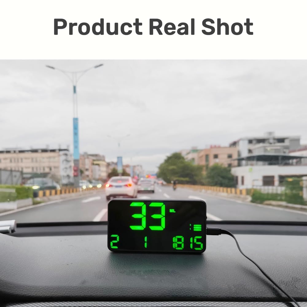 Digital GPS Speedometer Heads Up Display for Cars New HUD MPH Odometer Trip Meter for Trucks Golf cart All Vehicles, 5.3 Inch Big Screen, USB Cable Plug & Play (C90)