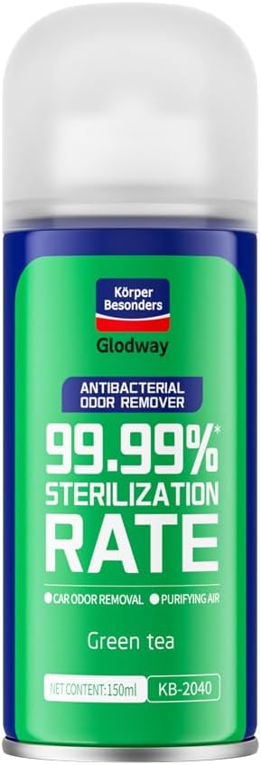 Glodway Whole Car Air Refresher,Odor Eliminator Remover Spray For Car,Green Tea Strong Freshener With Odour Eliminator Technology,Long-Lasting Scent,6 Ounce(Pack of 1)
