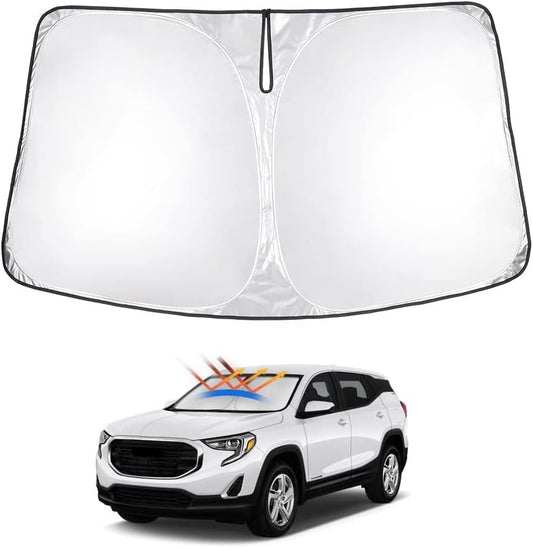 T TGBROS Windshield Sun Shade Custom Fit for 2018-2024 2025 GMC Terrain Accessories Foldable Sun Shield Reflective Polyester Sun Visor Cover Block Heat and Sun Protection