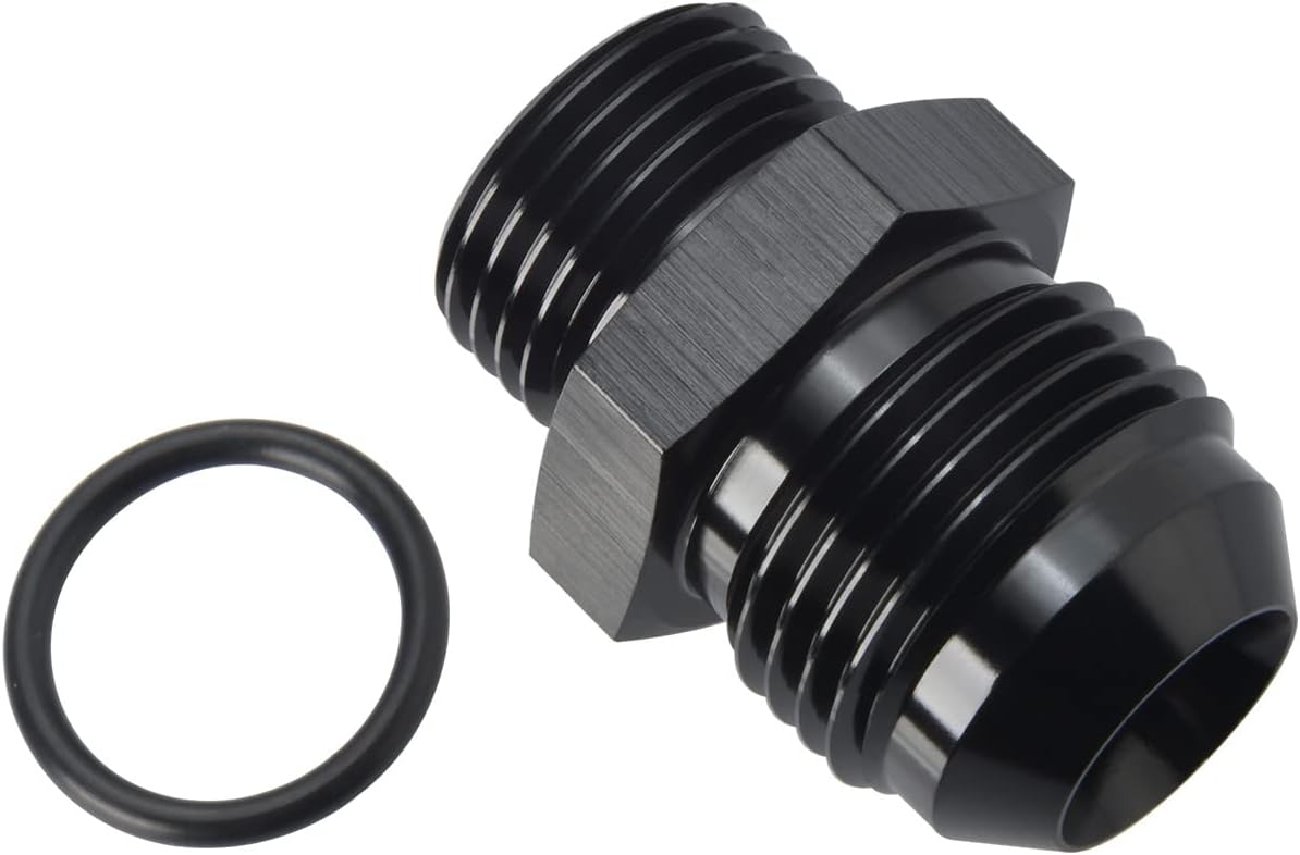 10AN Male Flare to 8AN ORB O-ring Boss Fuel Pump Rail Adapter Fitting Aluminum Black