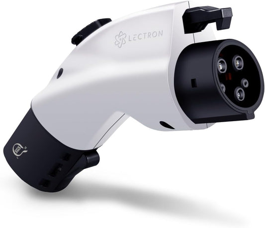 [Only for J1772 EVs ] Lectron - Tesla to J1772 Charging Adapter, Max 48A & 250V - Compatible with Tesla High Powered Connectors, Destination Chargers, and Mobile Connectors (White)