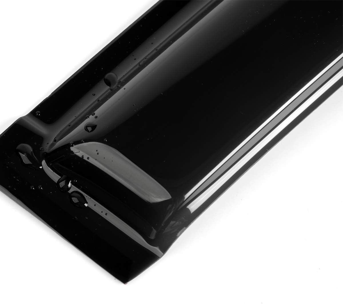 4pcs Outside Mount Style Sun Rain Guard Durable Side Window Wind Deflectors Dark Smoke Vent Window Visors Compatible with 07-20 Tundra Double/Crew Cab with 2 Half Size Rear Doors