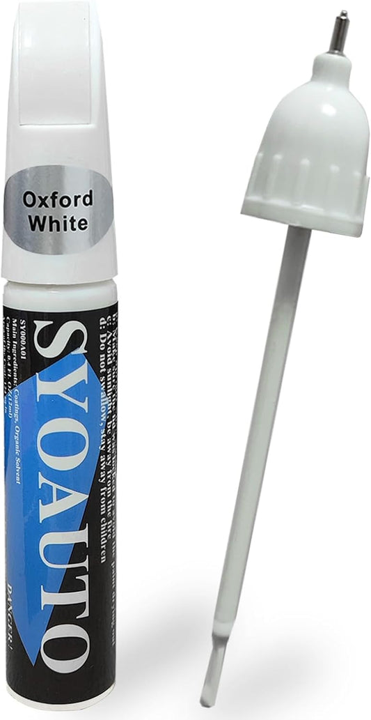 SYOAUTO Oxford White Touch Up Paint Fit for Ford Auto Touch up Paint Scratch Repair Automotive Paint Scratch Remover 2 in 1 Oxford White YZ