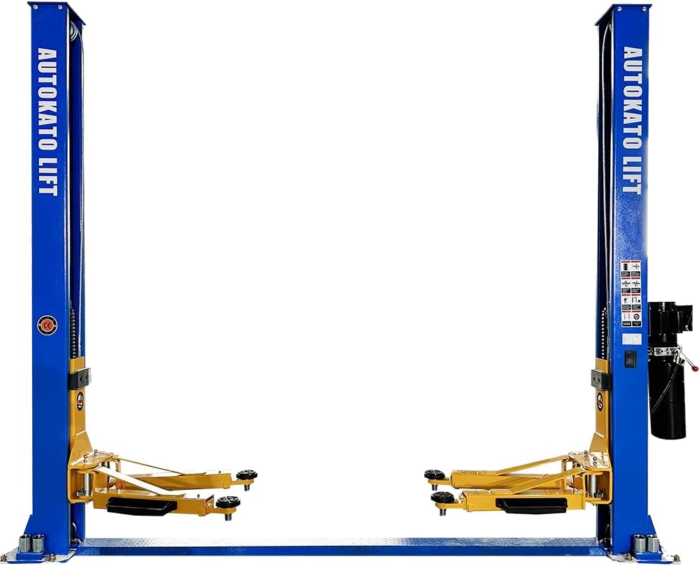 10000lbs 2 Post Lift AK-H105 Two Post Car Lift Automotive Lift with Floor Plate 36 Months Part Replacements (H105)