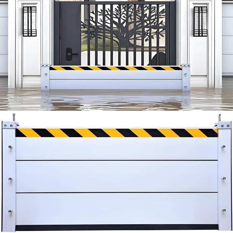 Flood Barriers for Home Exterior,Aluminum Alloy Outdoor Garage Doors Water Barriers for Flooding(H47.2Inch,L17.5FT)