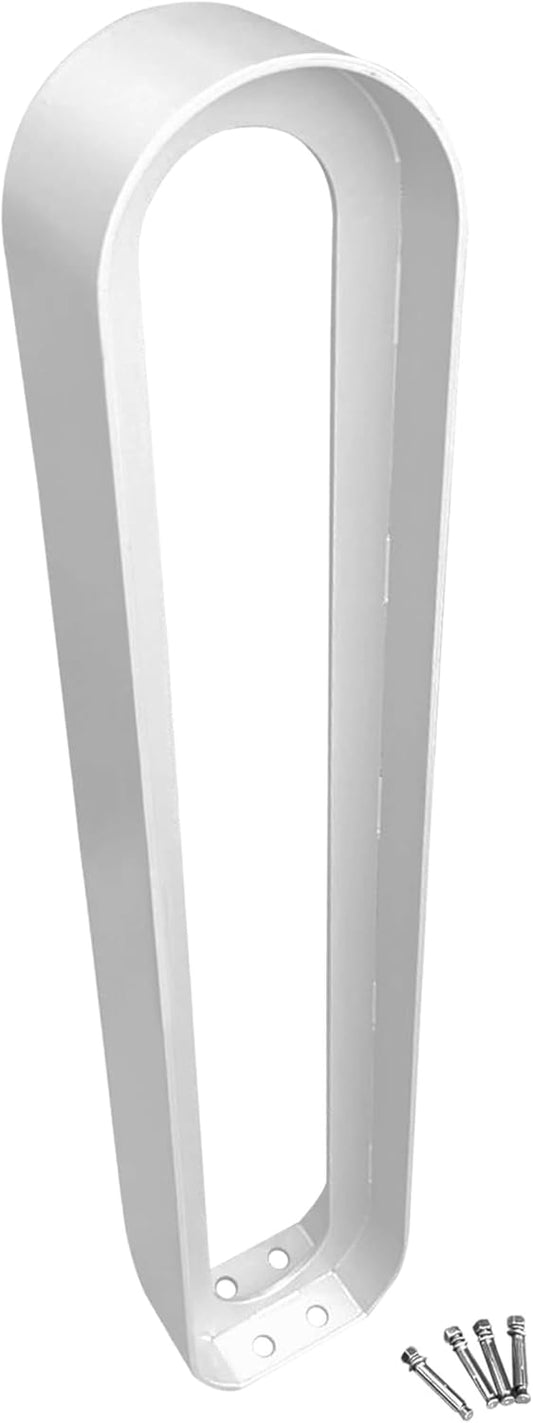 Sandbaggy Modern Commercial Bike Rack | 6.5” x 3” x 35” Oval Design | In-Ground | Anchor Bolts Included (White, 3)