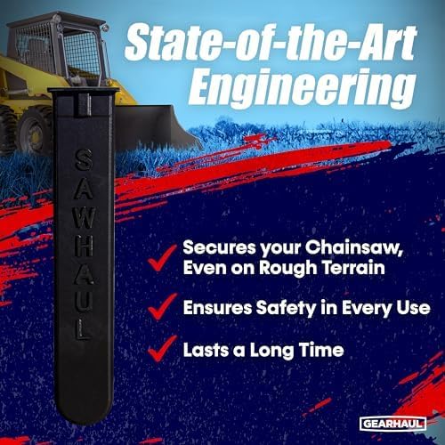 SawHaul Universal Tractor Chainsaw Holder - Made in Kansas USA - Fixed Mount Chainsaw Carrier (28" Black) Compatible w/All Brands