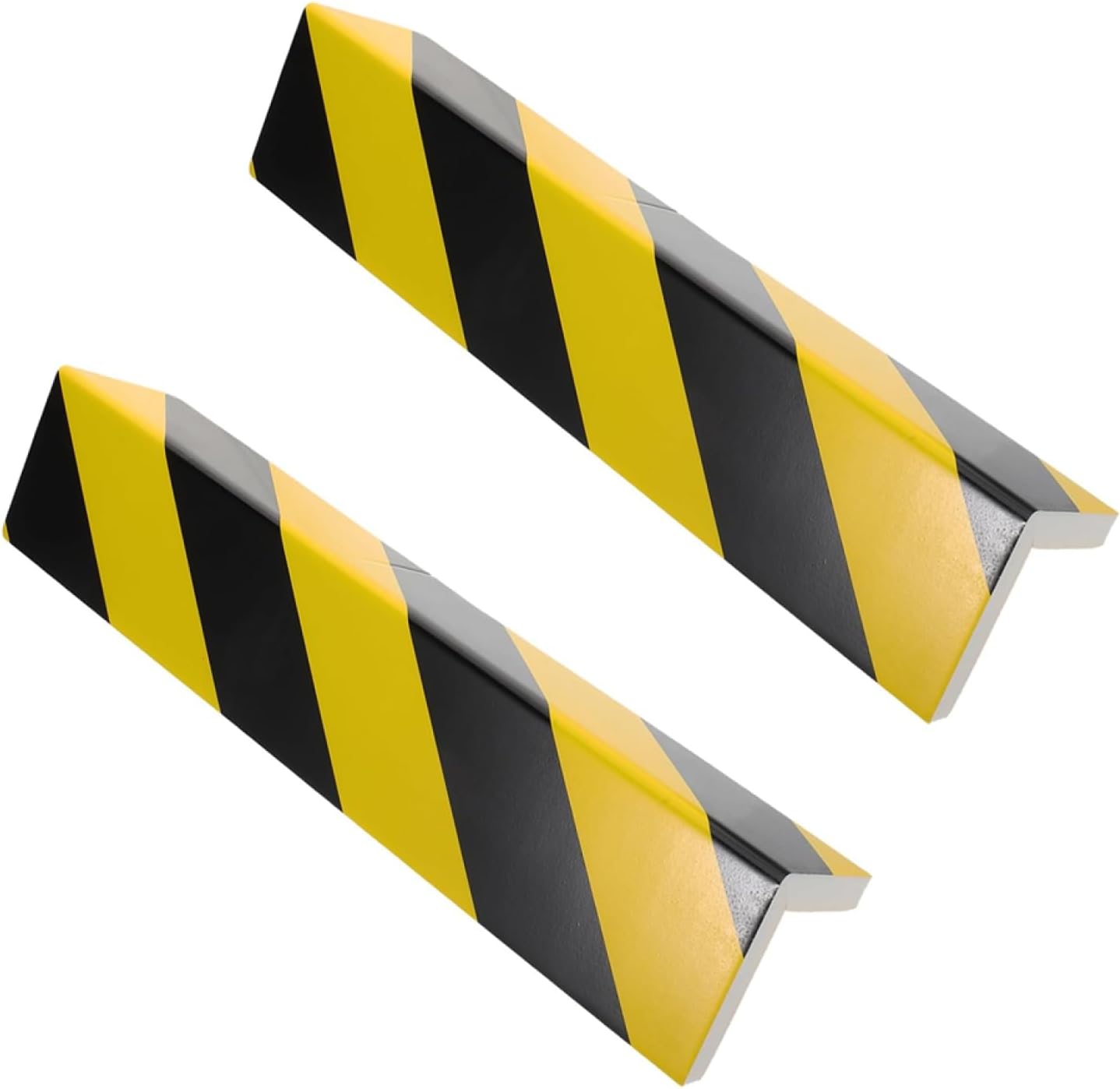 2 Packs 40 * 15 * 1.5cm Garage Wall Protector Foam Wall Corner Guard for Parking Garages Wall Edge Protector with Reflective Safety Stripe, Self-Adhesive (Black-Yellow)