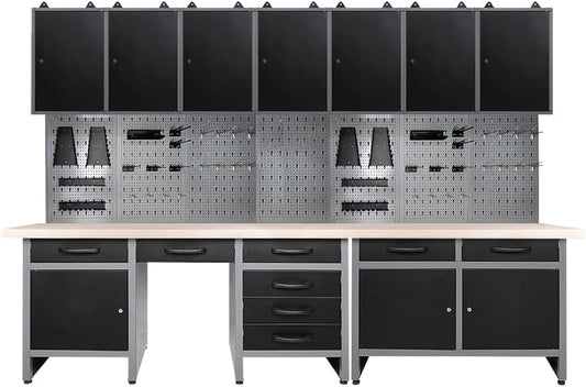 JZD Metal Storage Cabinet Organizer Set System, for Maintenance Rooms, Auto Repair Shops