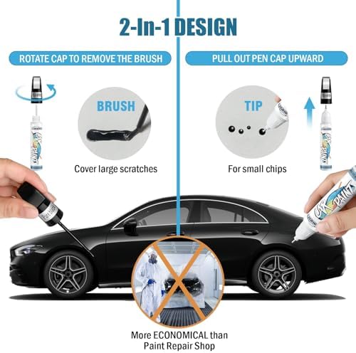 Radiant Black Touch Up Paint for Cars, Car Paint Scratch Repair Pen,Color Accurate Quick and Easy Fix Chip Rim Scuff Repair(Radiant Black)