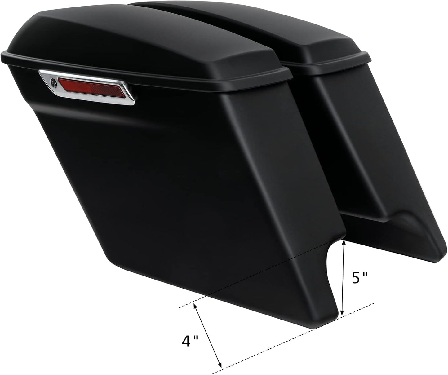 XFMT Motorcycle Matte Black 5" Extended Stretched Hard Saddlebags Saddle Bags For Harley Touring Road King Street Glide Road Glide Electra Glide Ultra Classic 2014-2023