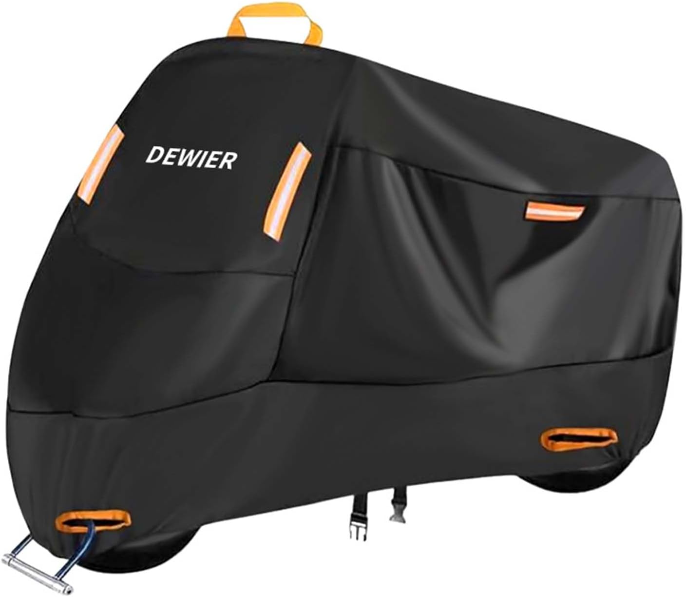 Motorcycle Cover Waterproof Outdoor, 420D Heavy Duty, XL90.5in, All Season Protection, Windproof Clasps, Storage Bag, Night Reflective Design, Fits Motorcycles, 1-2 Bikes Ebikes