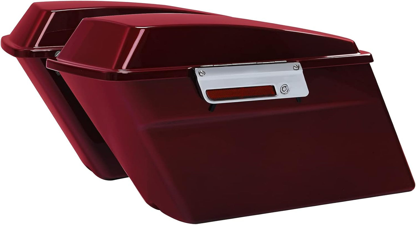 Green-L Red Hard Saddlebags Fit for Harley Touring Street Glide Road King Electra Glide 1994-2013