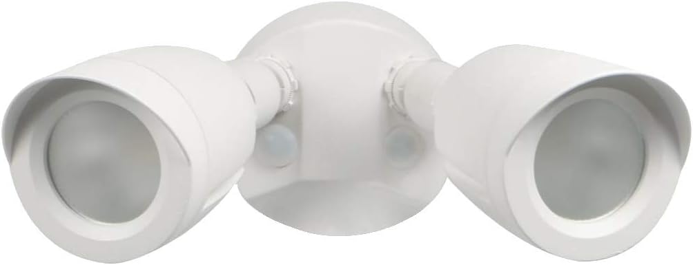 Ciata Flood Lights Outdoor, 20-Watt LED Bullet Head Security Flood Lights, Dual Head, RoHS and FCC Complaint, IP65 Rated, 1900 Lumens, 2KV Surge Protection, Die-Cast Aluminum in White Finish – 4000K