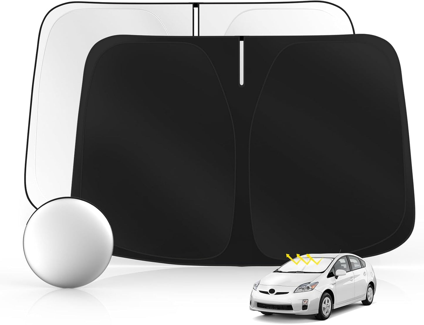 Windshield Sun Shade for Toyo-ta Prius 2010-2015 (NOT for Prius C or Prius V) Foldable Sunshade Custom Fit Front Window Car Interior Accessories Protector Blocks UV Rays