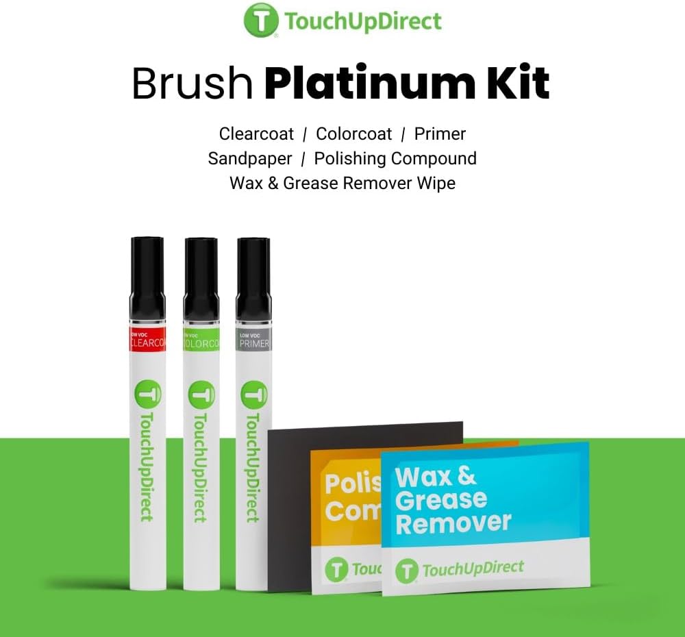 TouchUpDirect 1K5 Moon Dust Compatible with Toyota Exact Match Touch Up Paint Brush - Platinum Kit