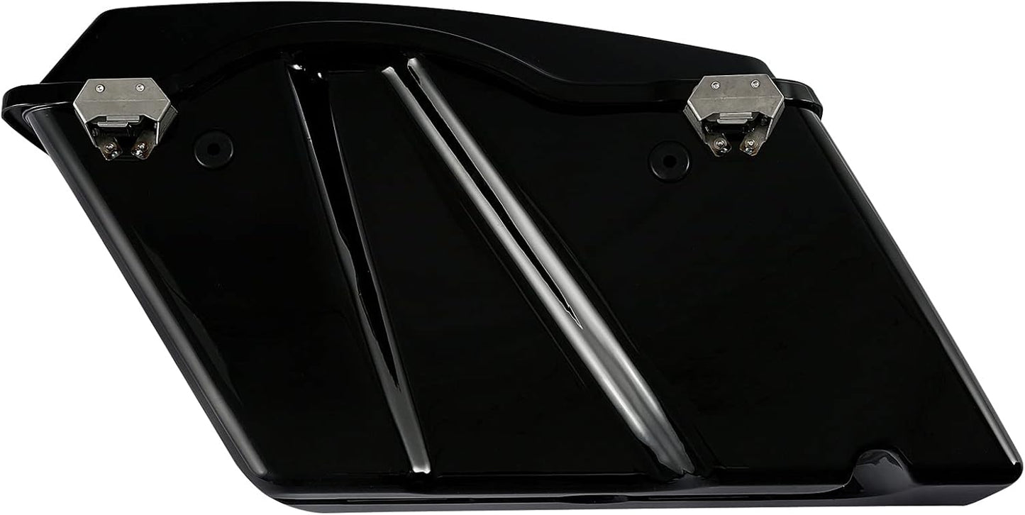 XFMT Vivid Black Hard Saddlebags Saddle Bags Trunk W/Chrome Conversion Brackets For Harley Softail Heritage Classic Deluxe 1984-2017