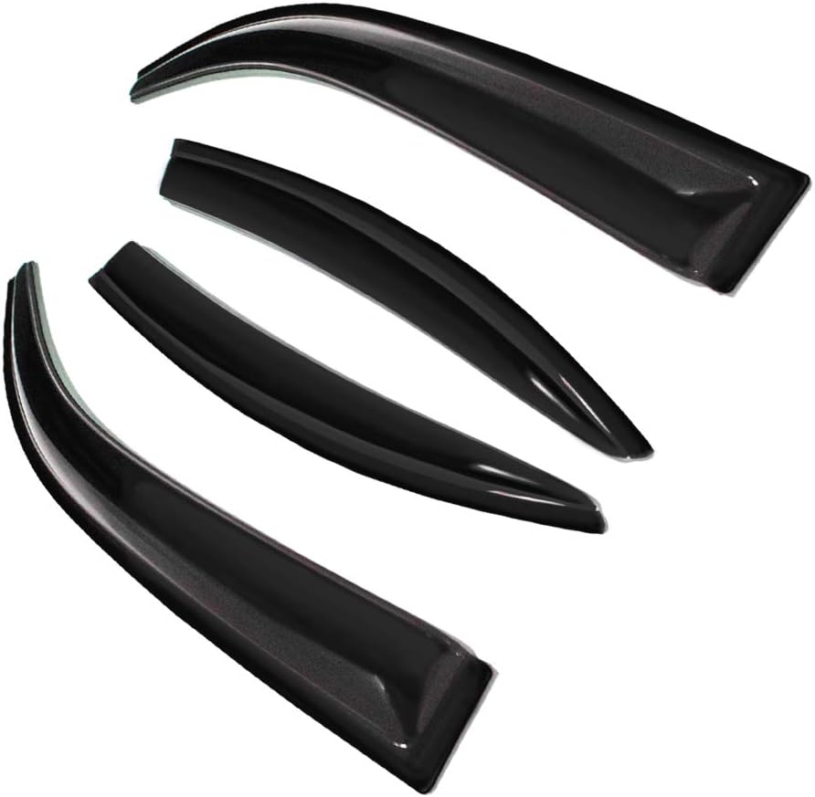 4pc Sun Rain Guards Window Visor Wind Deflector Compatible with Chevy Malibu 2013-2015 Smoke,No Maxx Hatchback Model 94362