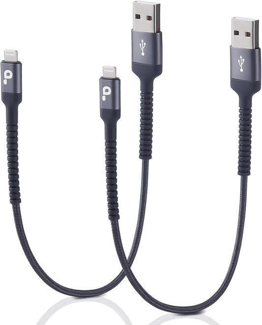 Short iPhone Charger Cable 1FT 2Pack Apple MFi Certified USB Lightning Cable, iPhone Charging Cord Nylon Braided Charger Cable Compatible with iPhone 14 13 12 11 Pro Max XS XR X 8 7 6 Plus 5 iPad