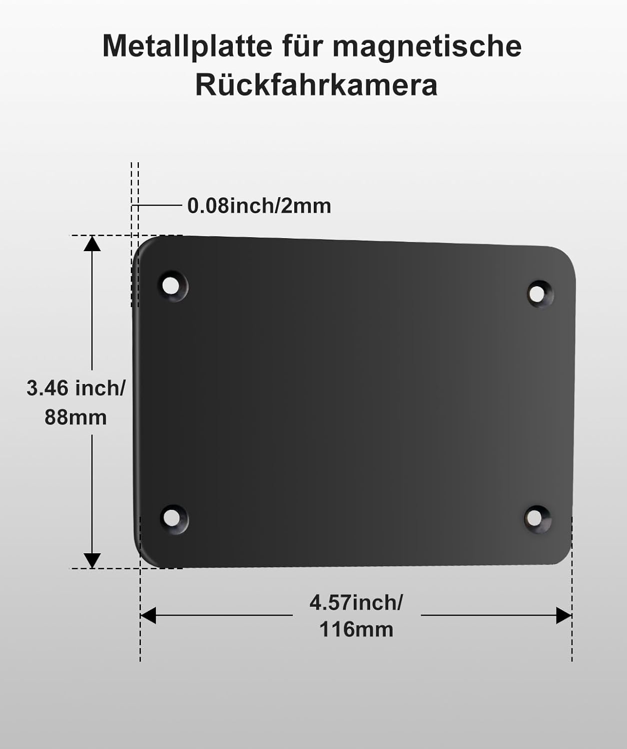 Metal Plate for Magnetic Wireless Backup Camera - Converts Fiberglass/Plastic to Magnetic Surface for Non-Metal Vehicles, Includes Double-Sided Tape & Screws for Trucks/RVs, Mount Anywhere