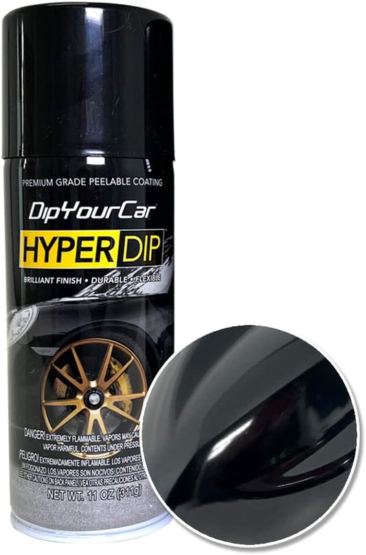 DipYourCar.com HyperDip Paint - Can of Sprayable Automotive Dip Coat - Removable Peelable Paint Protection for Cars - Piano Black Gloss Coat Spray