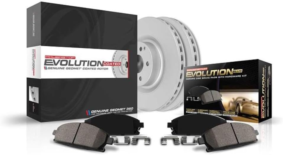 Power Stop CRK1358 Coated Brake Rotor and Ceramic Brake Pads- Front For Ford Focus 2000-2004 [Model Specific]