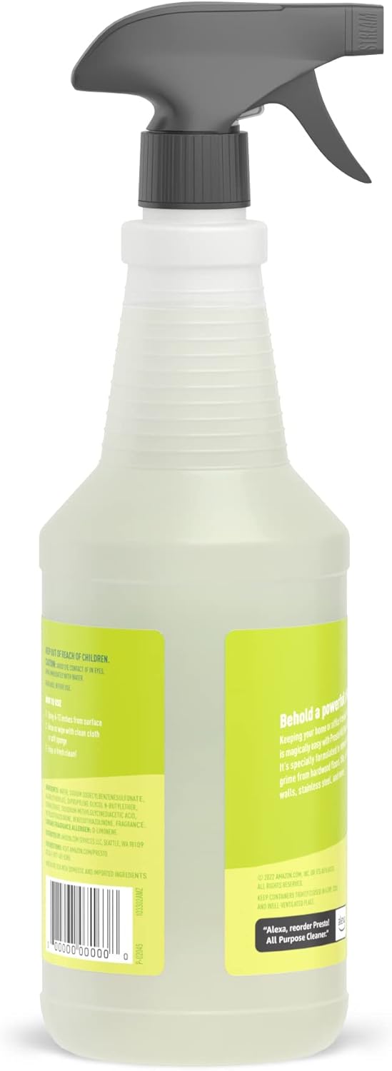 Amazon Brand – Presto! All Purpose Cleaner, Lemon Scent, 32 fl oz, Pack of 2