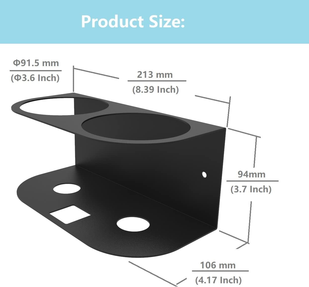 JINGCHENGMEI 2Pcs of 2 Spray Bottles Holder, Steel Wall Mount Storage Organizer for All-Purpose at Garage and Home (SBH-2B2Pcs)