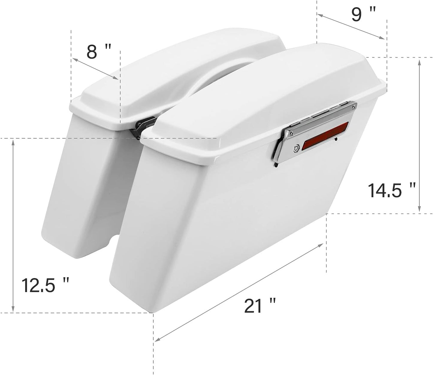 XFMT White Hard Saddlebags Saddle Bags Trunk W/Black Conversion Brackets For Harley Softail Heritage Classic Deluxe 1984-2017
