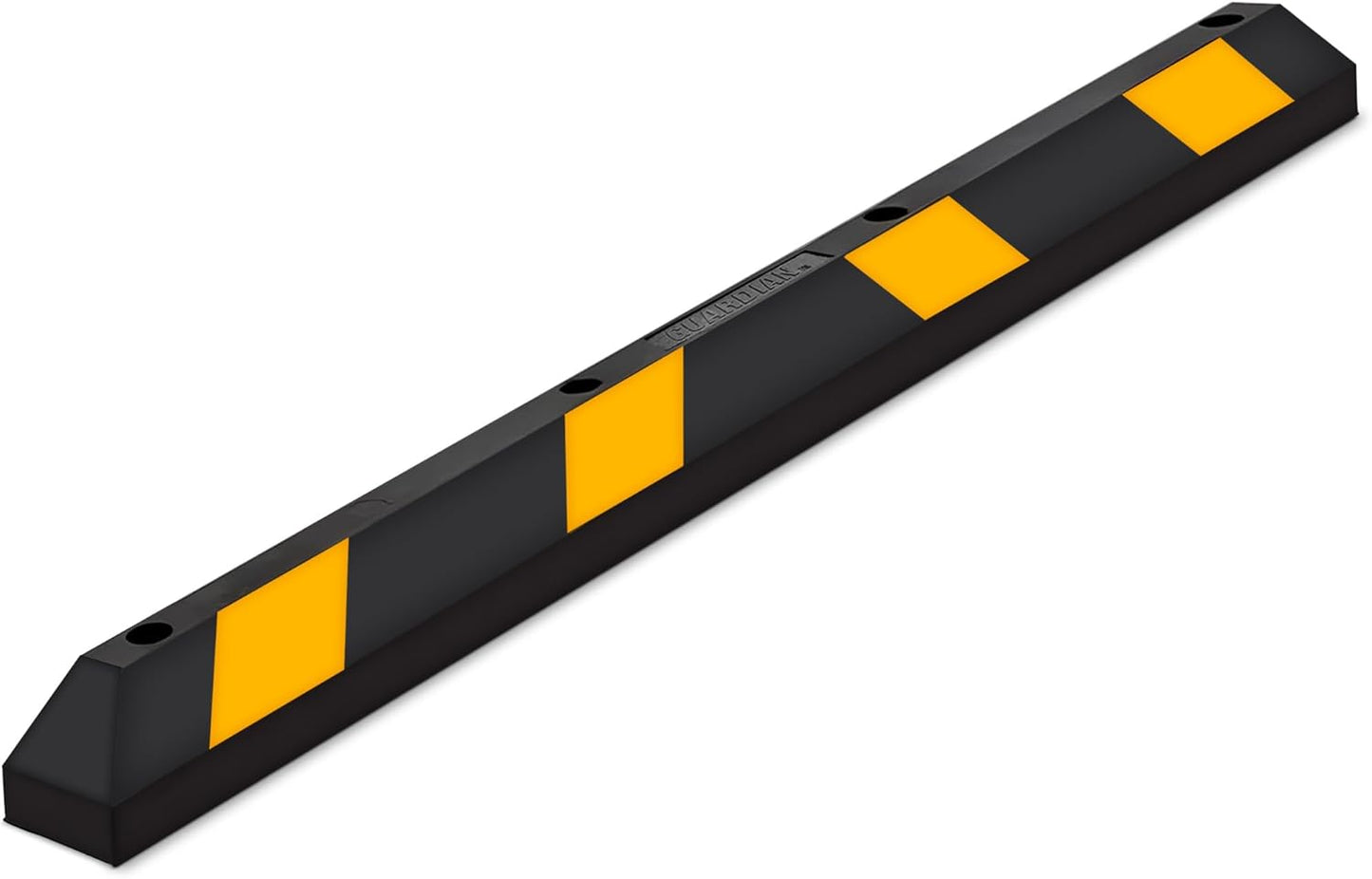 Guardian Parking Stop, 6 Foot Long Rubber Curb with Mounting Holes, Black/Yellow - Highly Visible Accessory for Job Sites & Garages