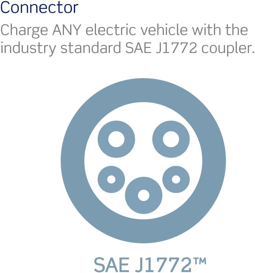 Leviton Level 2 EV Charger, 48 Amp, 208/240 VAC, 11.6 kW Output, 18' Charging Cable, Indoor/Outdoor Hardwired EV Charging Station, EV480 EVSE