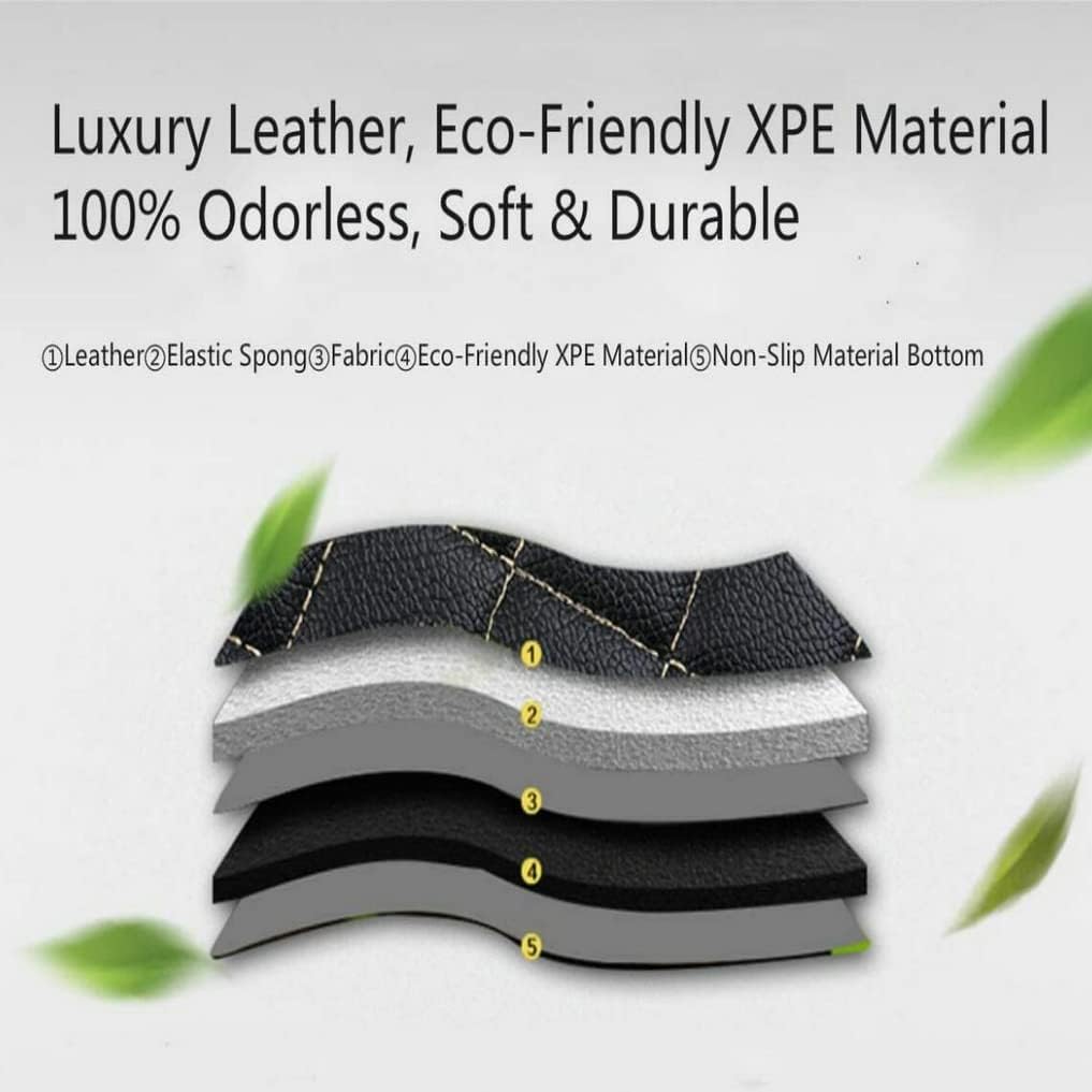 Custom All-Weather Protection Leather Car Floor Mats for Cars Sedan SUV Sports Car Waterproof Floor Mat (All RED)