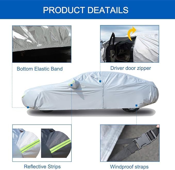 KouKou Oxford Waterproof SUV Car Cover Suitable for Acura mdx from 2001 to 2025, Windproof All Weather Waterproof Outdoor Cover Sun Rain UV Dust Snow Protection.