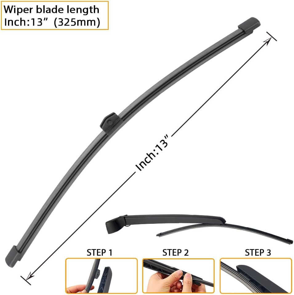 AUTOBOO 26"+22" Windshield Wipers Blades Replacement for Porsche Cayenne 2019-2025 with 13 Inch Rear Wiper Blade -Original Factory Quality (Pack of 3)