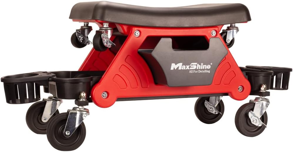 Maxshine Detailing Mini Creeper Without Cushion - Mobile Rolling Utility Creeper Seat for Mechanics & Detailers - Perfect for Car Cleaning, Buffering, Polishing, Ceramic Coating & Car Waxing