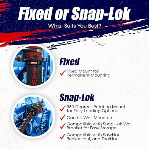 SawHaul Universal Tractor Chainsaw Holder - Made in Kansas USA - Fixed Mount Chainsaw Carrier (20" Red) Compatible w/All Brands