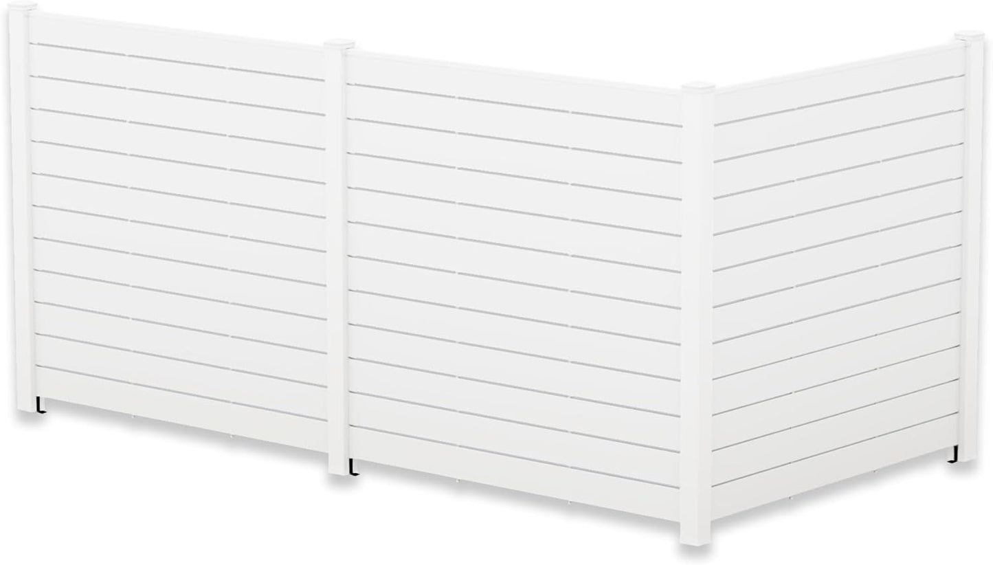 Kozyard Ground Mounting Kit for 3-Panel Privacy Screens – Perfect for Securing to Concrete – Helps Hide Clutter and Keep Your Outdoor Space Neat – Fits Both White & Black Panels