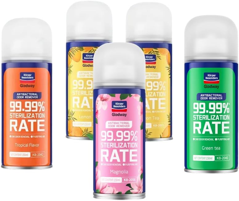 Glodway Whole Car Air Refresher,Odor Eliminator Remover Spray For Car, Strong Freshener With Odour Eliminator Technology,Long-Lasting Scent,6 Ounce(Pack of 5)