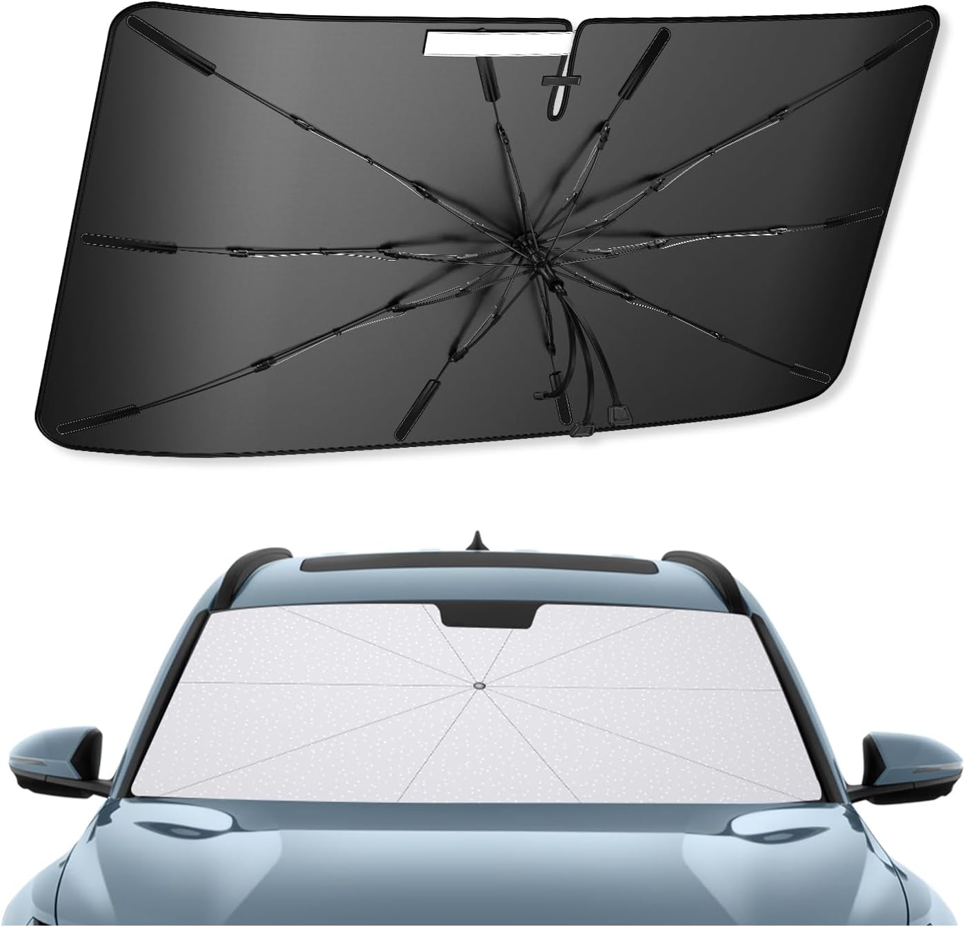 SXCY for 2022-2025 Hyundai Santa Cruz Windshield Umbrella Sunshade [Easier Foldable] for 2024 2025 Santa Cruz Accessories 2025 Santa Cruz Sunshade Umbrella 2025 Santa Cruz Windshield Umbrella Shade