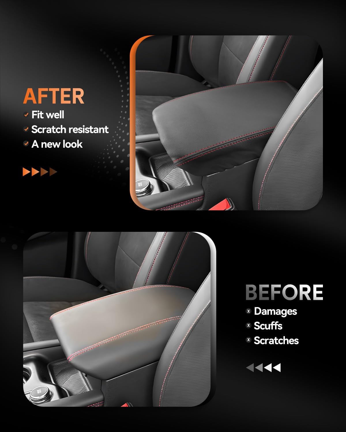 CDEFG for 2025 Ford Explorer Center Console Cover Armrest Box Cover for Explorer 2020 2021 2022 2023 2024 2025 Accessories Console Arm Rest Protector