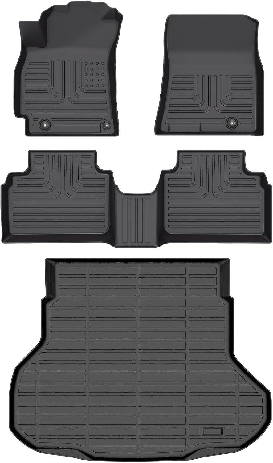Wayhigh-All Weather Floor Mats and Cargo Liner Set Fit for Kia K4 2025,Custom Fit TPE Car Mats Heavy Duty Rubber Floor Liners for K4 Accessories