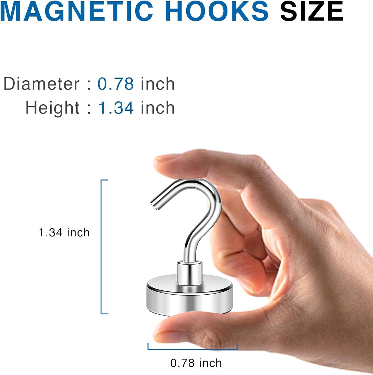LOVIMAG Strong Magnetic Hooks, 40LBS Neodymium Magnets with Hooks Magnetic Hooks Cruise for Refrigerator, Powerful Magnet Hooks Magnetic Hanger for Hanging, Grill, Locker,Kitchen, Metal Door-12 Pack
