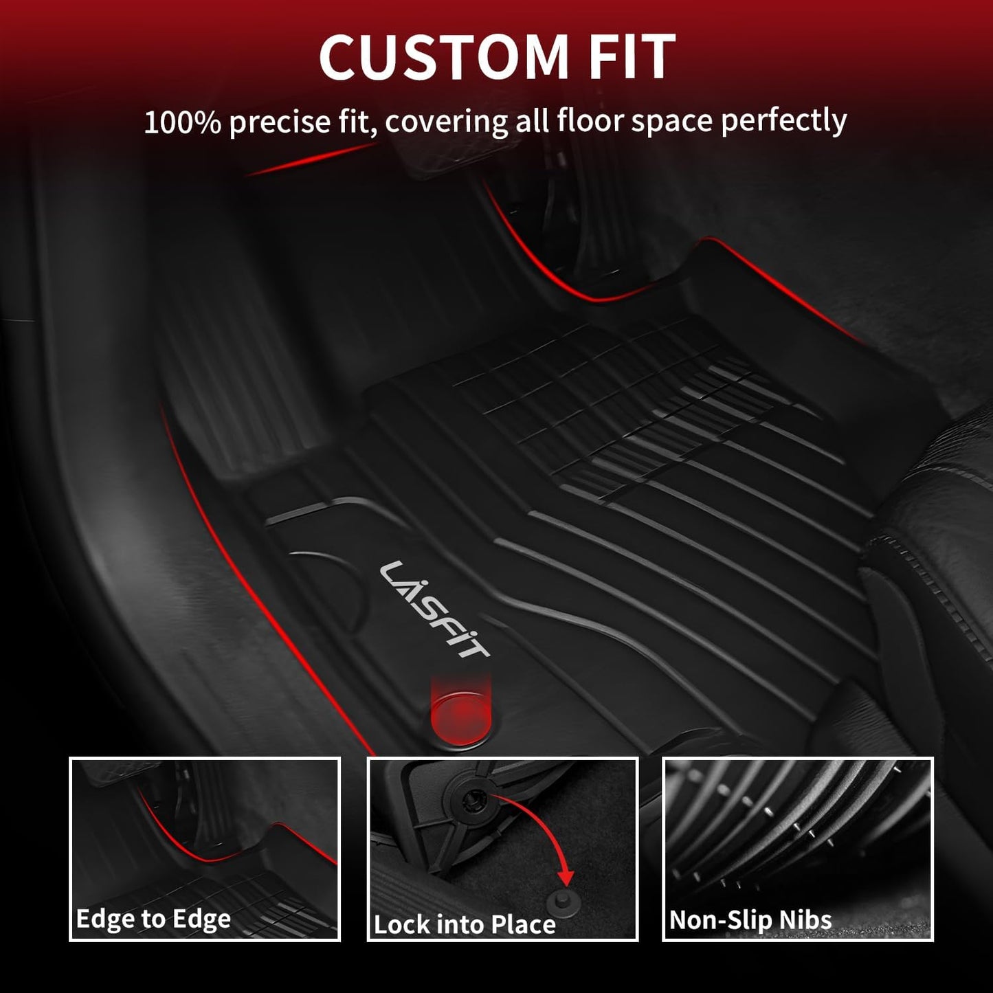 LASFIT Floor Mats & Cargo Mat for Mercedes Benz GLE SUV 2020-2026 350/450 / 450e / 580/53 AMG / 63 AMG S (Fit 5 Seats, Not Fit Coupe), All Weather TPE Car Mats for GLE Floor Liners & Trunk Mat
