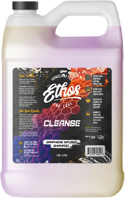 Ethos Cleanse for Car - Graphene Car Shampoo Graphene Ceramic Coating Infused Car Wash Soap (Gallon)