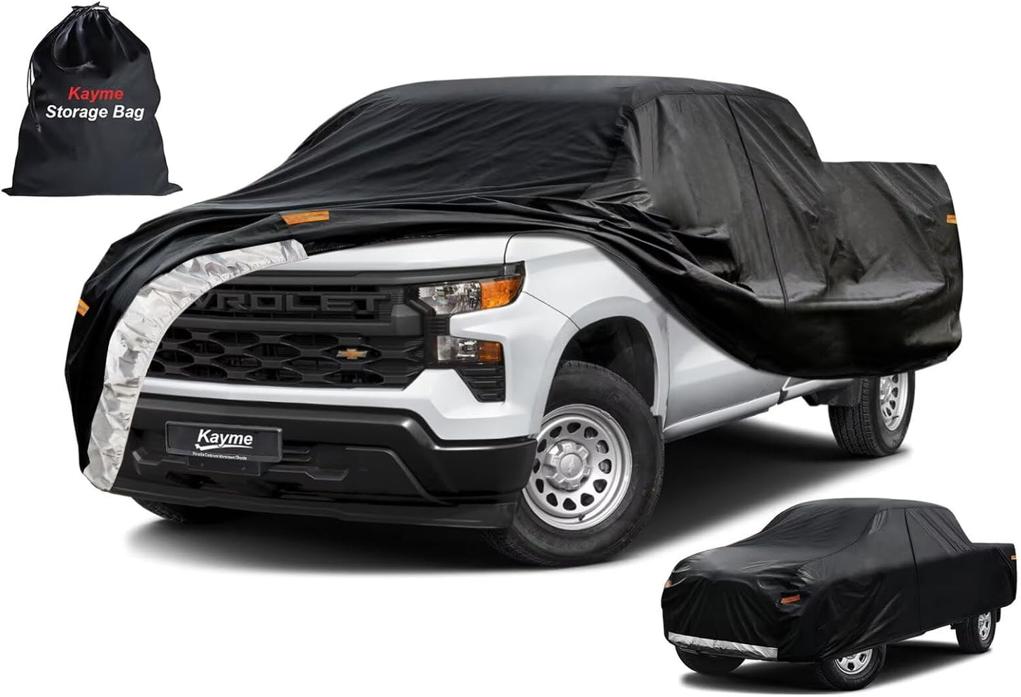 Kayme Truck Cover Custom Fit Chevy Silverado 1500(1998-2006) Extended Cab SB. Full Exterior Heavy Duty Outdoor Pickup Truck Car Cover Waterproof All Weather.Car Tarp for Wind Sun Dust Protection.