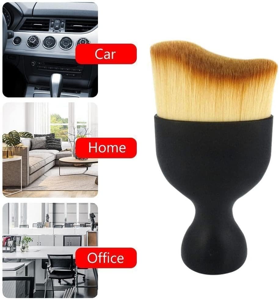 Vingtank 4 Pack Car Interior Cleaning Soft Brushes， Car Interior Beauty Brush，Car Interior Dusting Brush，Suitable for Cleaning Car Interior or Exterior，Air Conditioning Vents， Leather，Computers