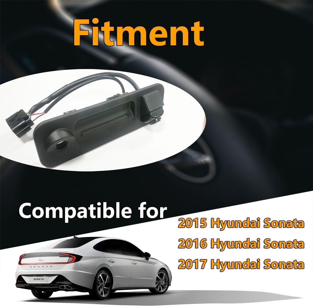 Backup Camera Compatible with Select Hyundai Models Sonata 2015 2016 2017 Rear View Parking Camera Replace# 95760-E6201, 95760-C2101