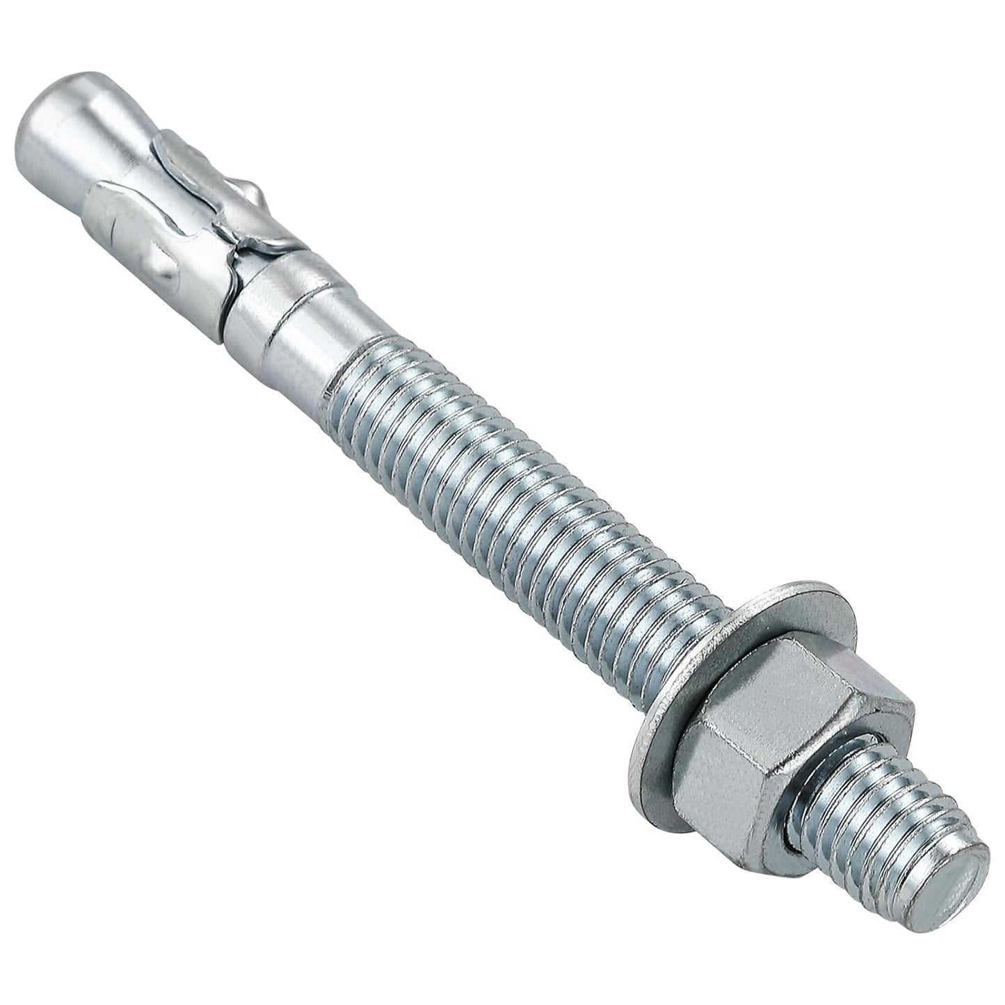 3/8x4" 10Pcs Inch Standard Fasteners for Heavy-Duty Zinc Wedge Anchors for Cement and Concrete